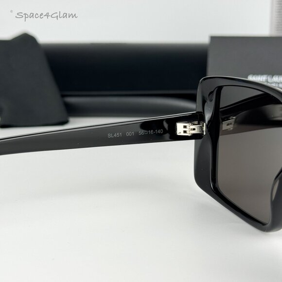 Saint Laurent Women Sunglasses Black Oversized Square SL451 001 NEW main image 8